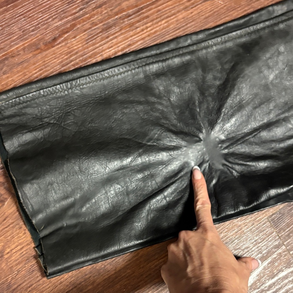 Shaf 90s Black Leather Chaps Medium - Picture 6 of 14